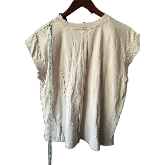 A New Day Womens Tee Beige Cap Sleeve Cotton Modal T-Shirt Medium | Muscle - Picture 3 of 6